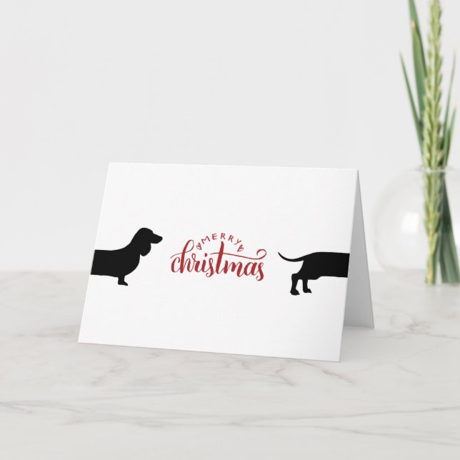 Bonito dachshund Feliz Navidad (Anverso)