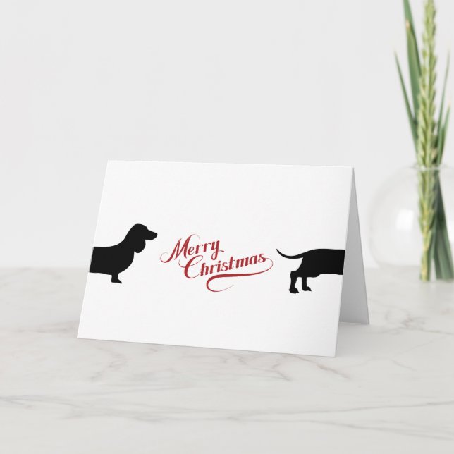 Bonito dachshund Feliz Navidad (Anverso)