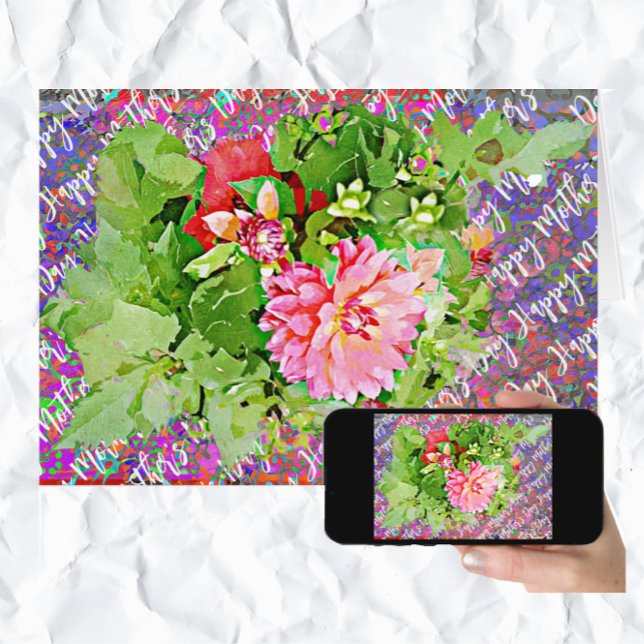 Bonito Dahlia Bloom Bouquet Tarjeta del Día de la  (Subido por el creador)