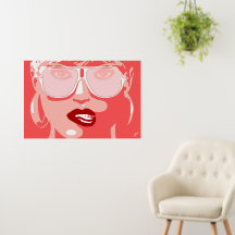 Bonito de arte pop Mujeres gafas de sol pintalabio