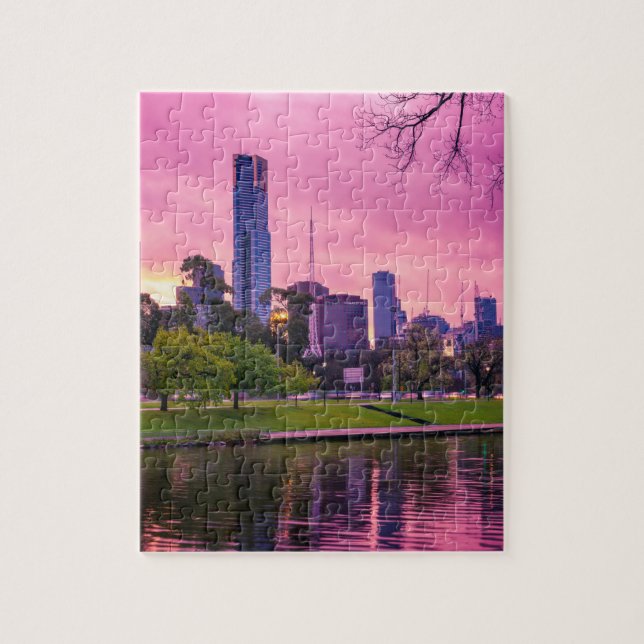Bonito De Melbourne En Rompecabezas Rosa (Vertical)