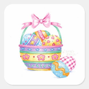 Bonito de Pascua Pegatinas de la cesta de pascua