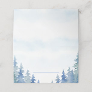 Bonito de pinos de invierno tarjeta de lugar boda