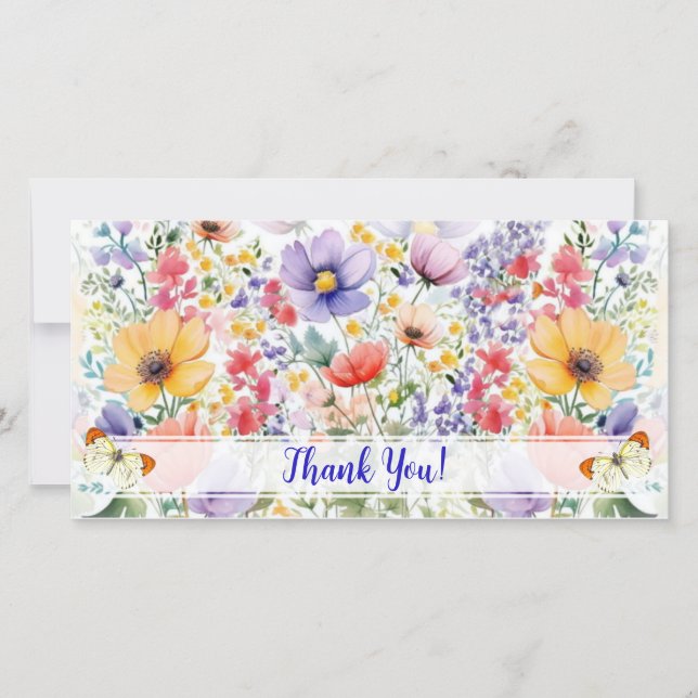 Bonito de texto personalizado Floral de verano (Anverso)