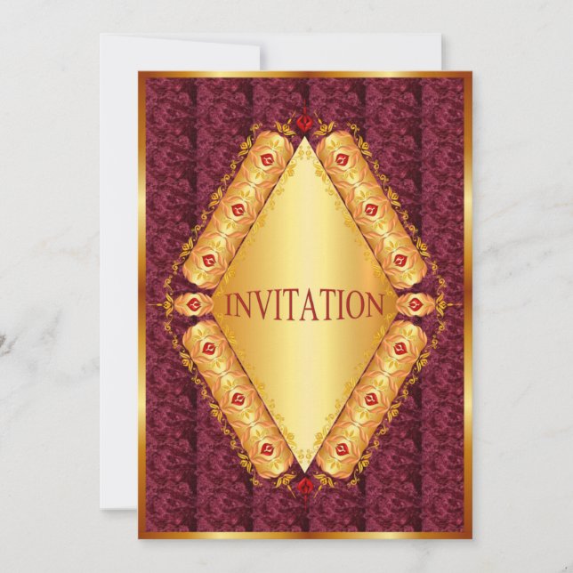 Bonito diamante de oro en invitación de un crimina (Anverso)