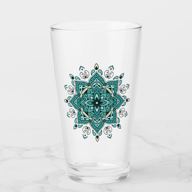 Bonito diseño de Mandala turquesa (Anverso)