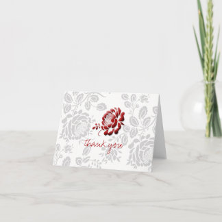 Bonito Diseño Floral Gracias Cartas De Nota