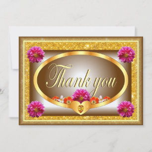 Bonito diseño floral marrón tarjeta de agradecimie