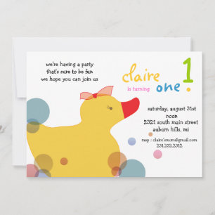 Bonito Ducky - invitaciones de cumpleaños