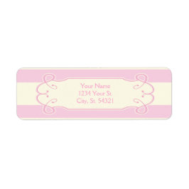 Bonito en Baby Shower rosa, etiquetas de direccion