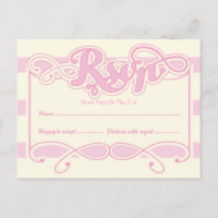 Bonito en Baby Shower rosa, tarjetas RSVP