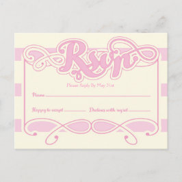 Bonito en Baby Shower rosa, tarjetas RSVP