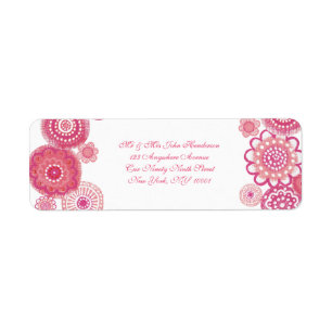 Bonito en blanco rosado Floral pequeño Pegatina de
