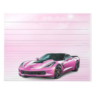 Bonito En Bloc De Notas Corvette Rosado