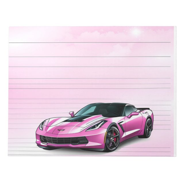 Bonito En Bloc De Notas Corvette Rosado (Frente)