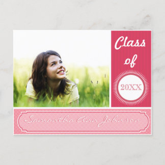 Bonito en clase rosa de las invitaciones a la grad