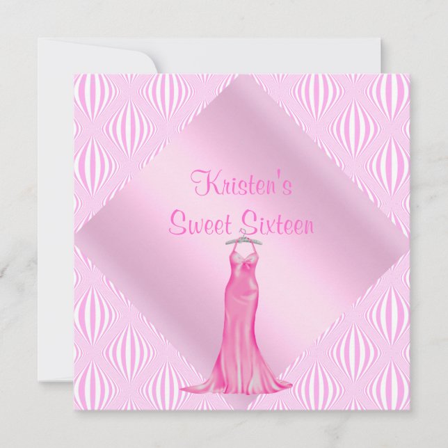 BONITO EN DULCE ROSA DIECISÉIS INVITACIÓN (Anverso)