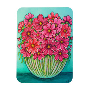 Bonito en el imán Cosmos Rosa por Lisa Lorenz