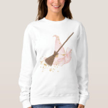 Bonito en Gorra de bruja rosa y cuarto, sudadera