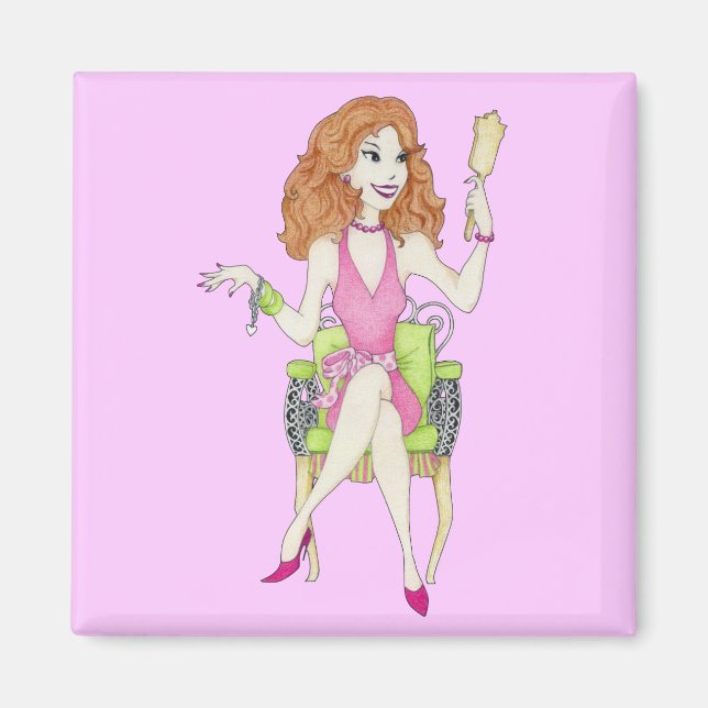 Bonito en imán rosa (Frente)