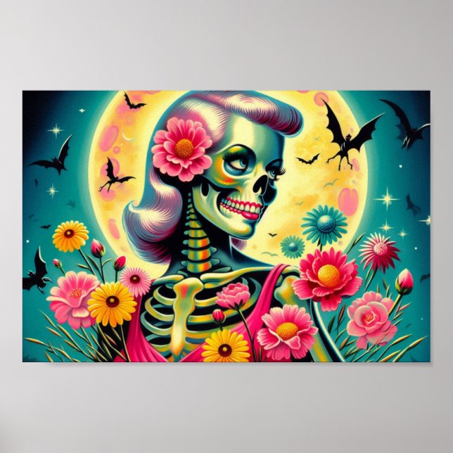 Bonito en la impresión de poster rosa (Frente)