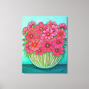 Bonito en lienzo Cosmos rosa, fotografía de Lisa L