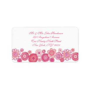 Bonito en Pegatina de dirección floral rosa y blan