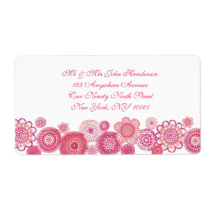 Bonito en Pegatina de dirección floral rosa y blan