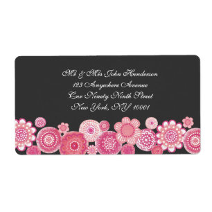 Bonito en Pegatina de direcciones florales rosa y