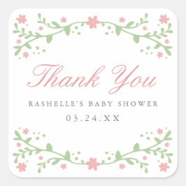 Bonito en rosa Gracias Pegatinas