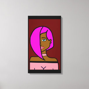 Bonito en rosa se va a la impresión de lienzo digi