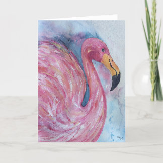 Bonito en rosa, tarjeta de saludo Flamingo