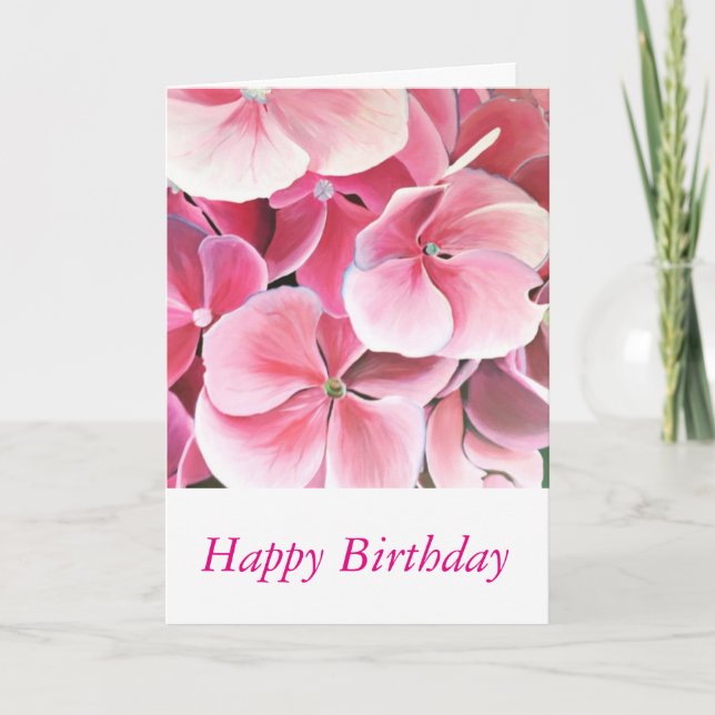 Bonito en rosa - tarjeta del feliz cumpleaños (Anverso)