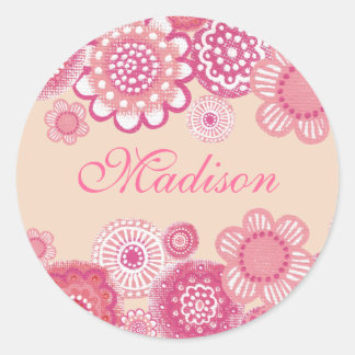 Bonito en rosa y etiqueta pintada melocotón del