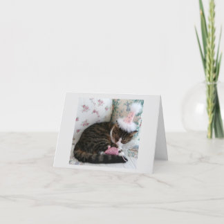 Bonito en tarjeta de cumpleaños de Kitty Rosado