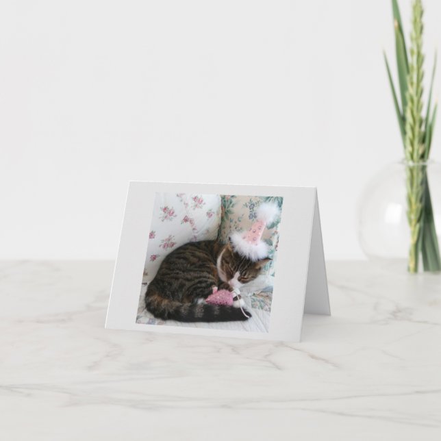 Bonito en tarjeta de cumpleaños de Kitty Rosado (Anverso)