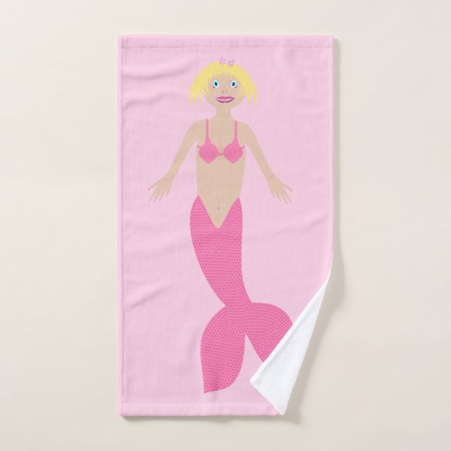 Bonito Fantasía rosa Mermaid (Toalla de mano)