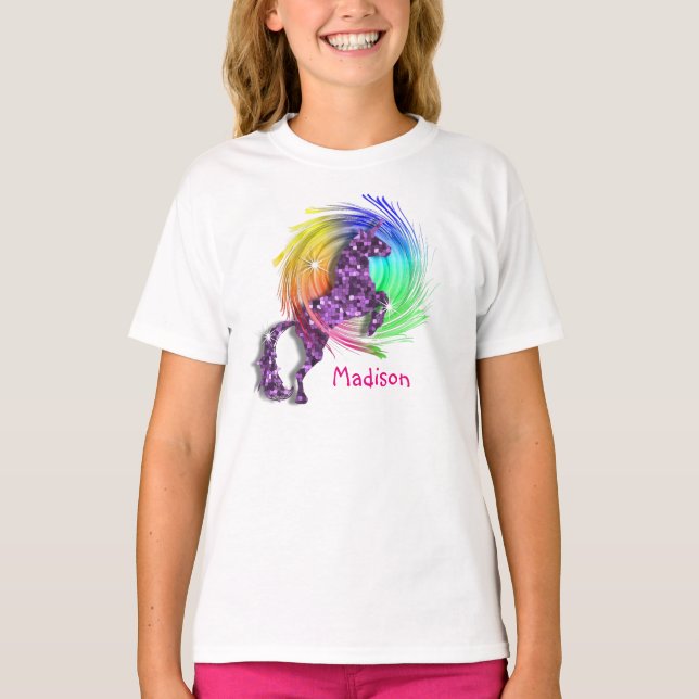 Bonito Fantasy Rainbow Unicorn Personalizado (Anverso)