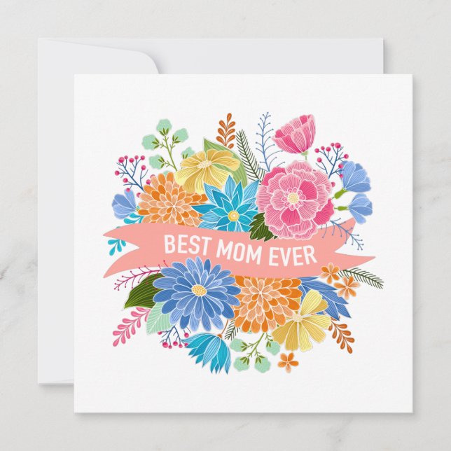 Bonito Flor Floral Bouquet Mom Birday Card (Anverso)