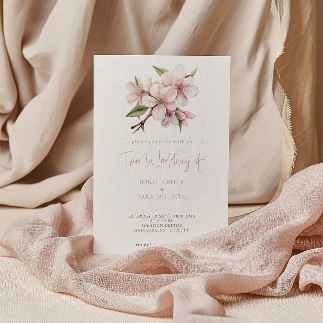 Bonito flor invitación a la boda suave (Subido por el creador)
