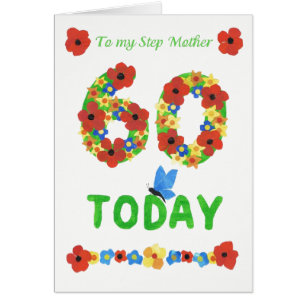 Bonito Floral 60º cumpleaños, para la madrastra