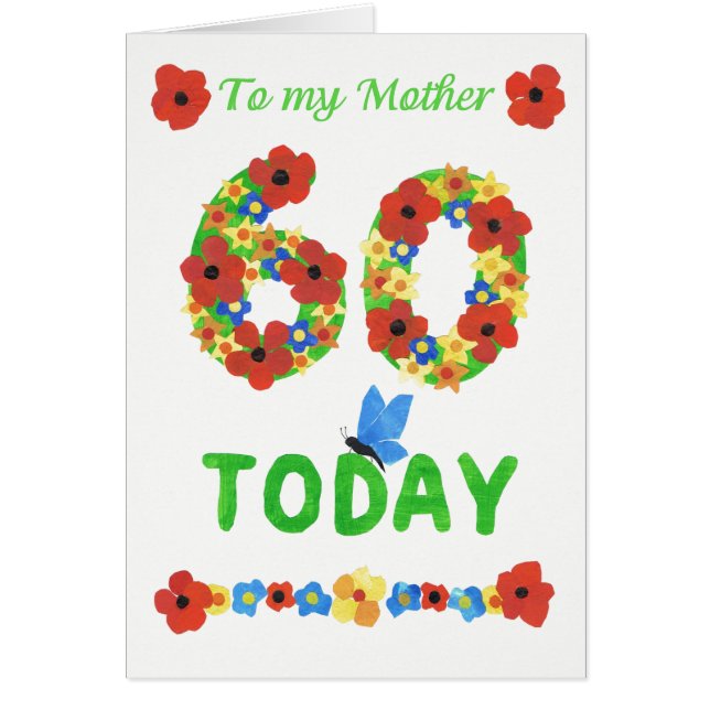 Bonito Floral 60 cumpleaños, por madre (Frente)
