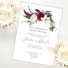 Bonito Floral Guardar la fecha, Invitación de boda