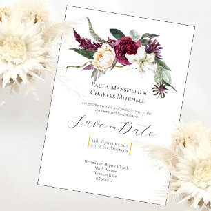 Bonito Floral Guardar la fecha, Invitación de boda
