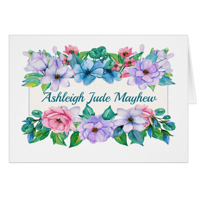 Bonito Floral Notecard (Anverso (Horizontal))