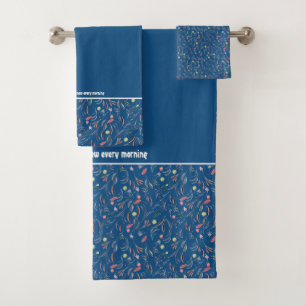 Bonito Floral PROFUNDIDAD Personalizable AZUL Escr