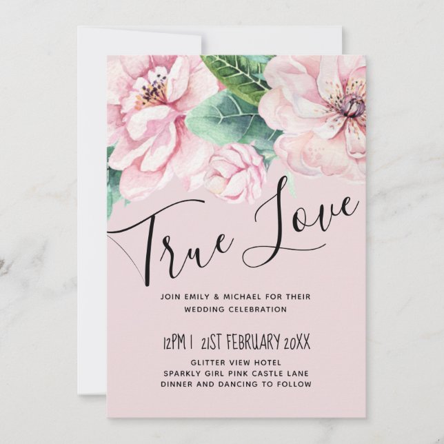 Bonito Floral Verde Salto Presupuesto Boda (Anverso)