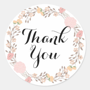 Bonito Floral Wreath Gracias Pegatina