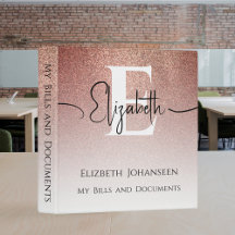 Bonito Girly Rosa Purpurina de oro Sparkle Monogra