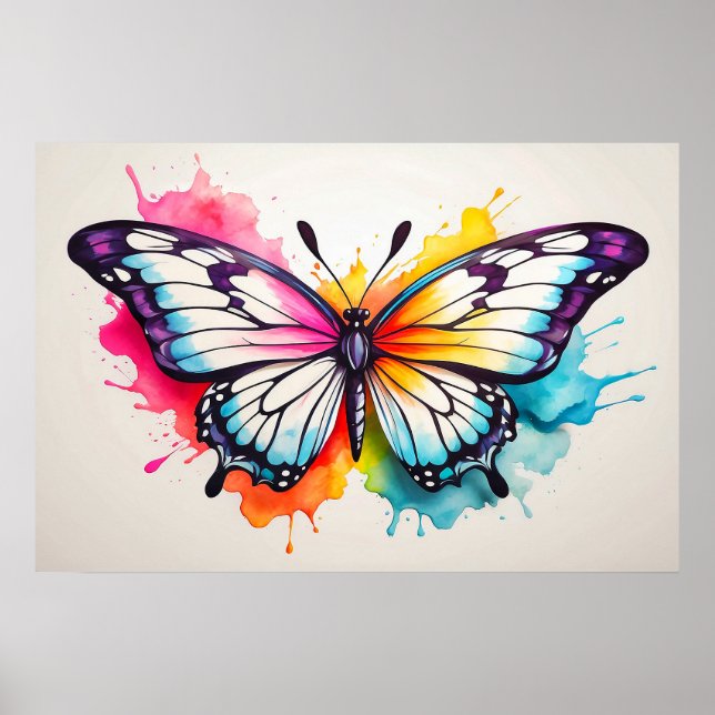 Bonito Girly Vintage Butterfly Ilustracion Arte (Frente)